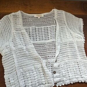Urban Outfitters White Crochet Cardigan